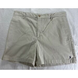 Ralph Lauren Womens Shorts Size 14 Khaki Chino Flat Front Golf Casual